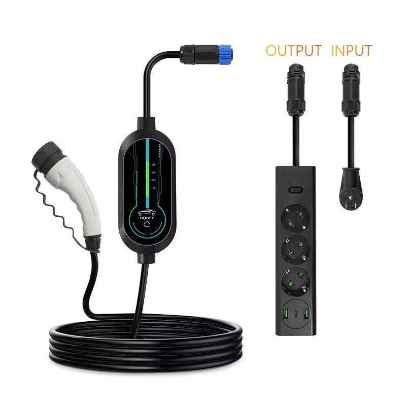 Portable Charger & Discharge EV Charger with GBT gun, 3.5kw, 16A